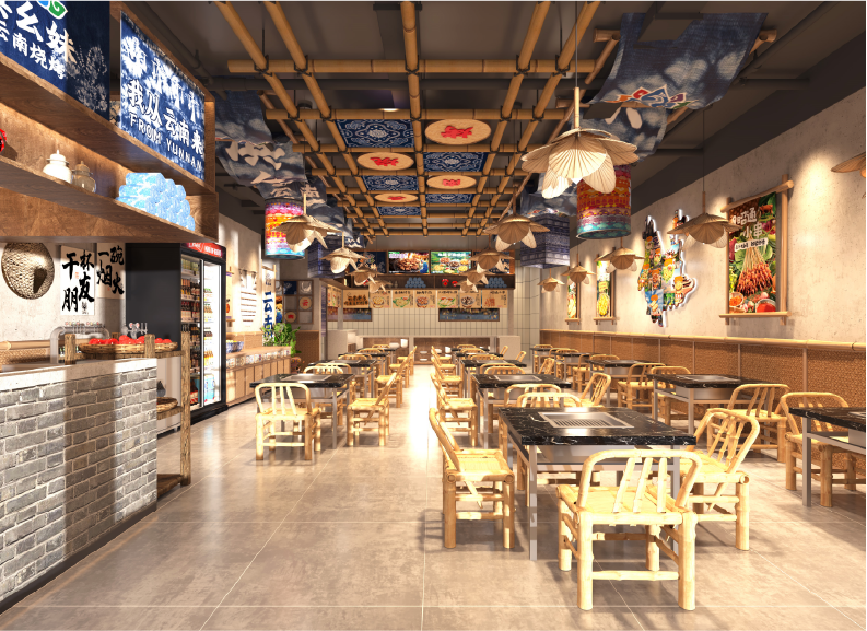幺妹云南烧烤门店场景